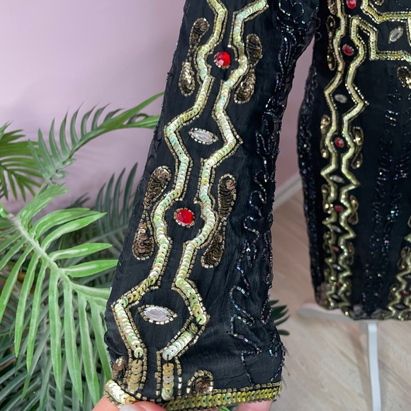 Vintage Sequin Dress Rhinestones beaded evening dress - Picture 5 of 8